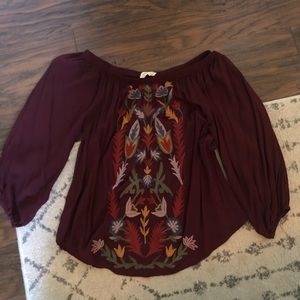 Strapless Maroon Top